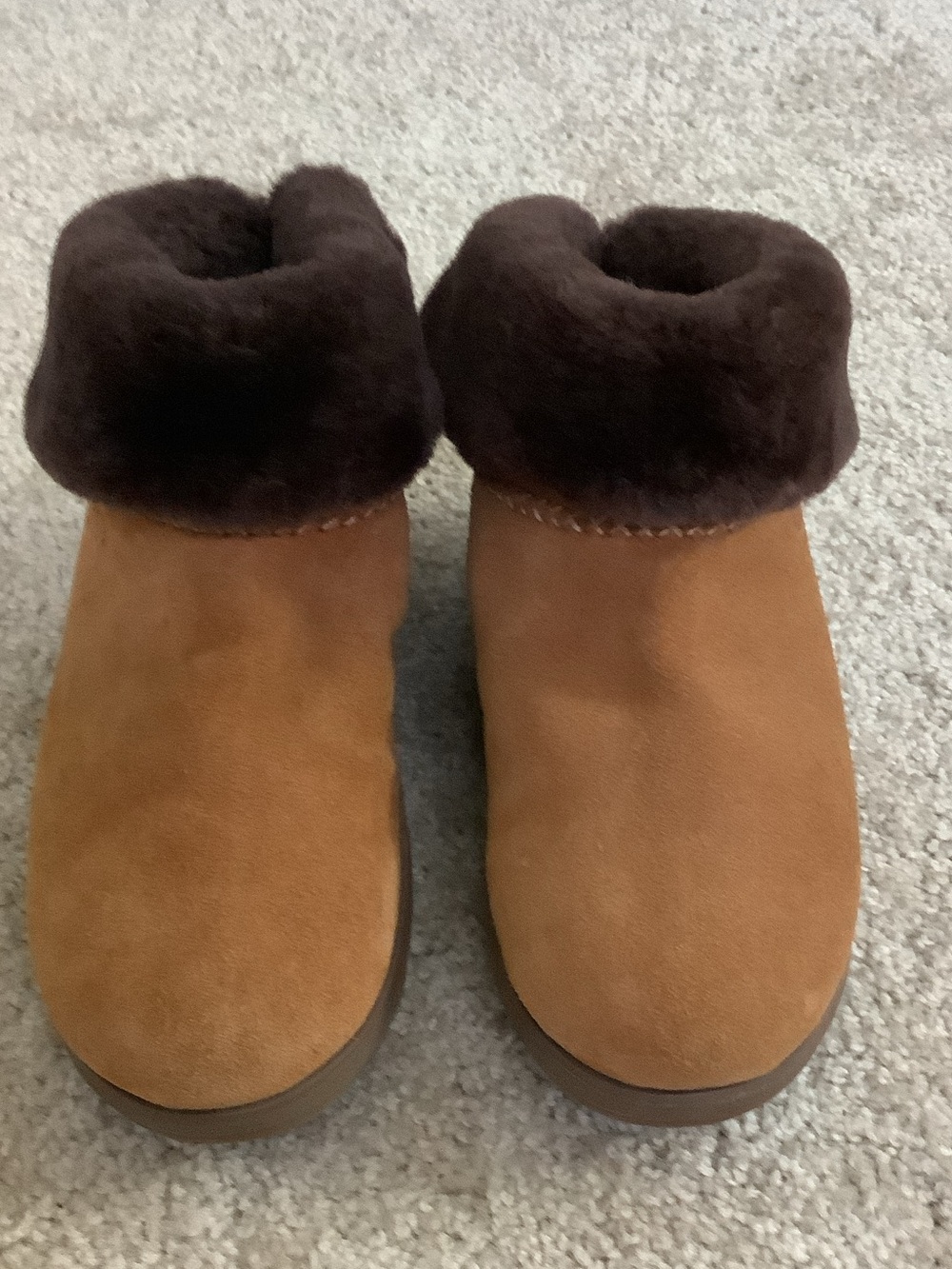 FitFlop Cozy Suede Shearling Cuff Slipper Boot - Brown